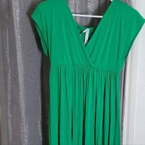 Long green, cotton dress size L